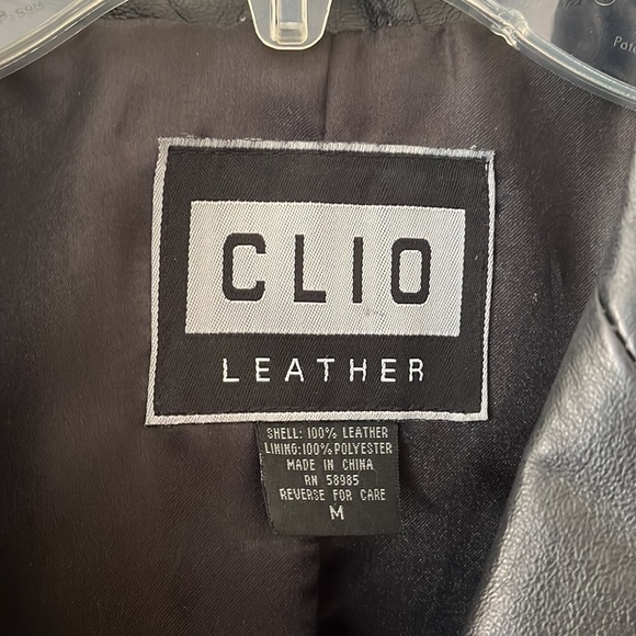 Clio Leather Woman’s Jacket Button Front With Pockets Size Medium - Picture 2 of 6